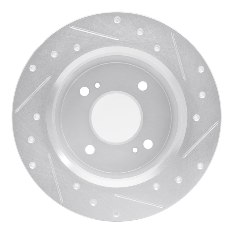 R1 Concepts R1 1979-1981 Nissan Maxima Rear Left Drilled & Slotted Silver Brake Rotor