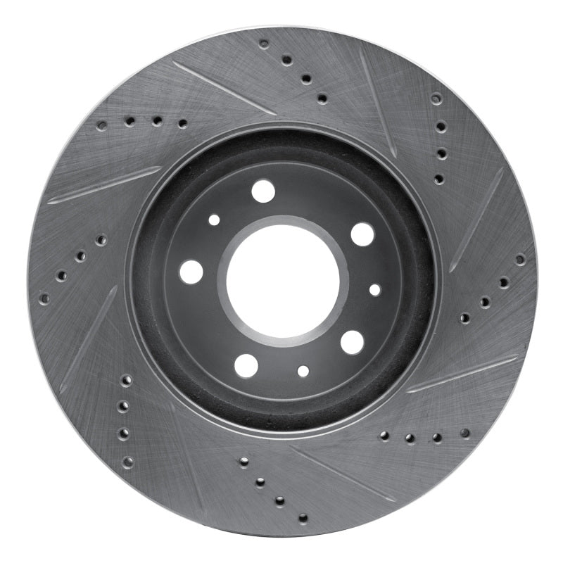 R1 Concepts R1 03-08 Cadillac CTS Front Left Drilled & Slotted Silver Brake Rotor