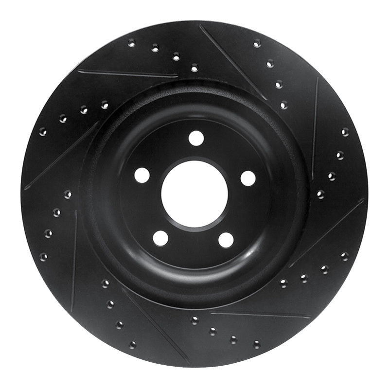 R1 Concepts R1 14-21 Jaguar F-Type Rear Left Drilled & Slotted Black Brake Rotor