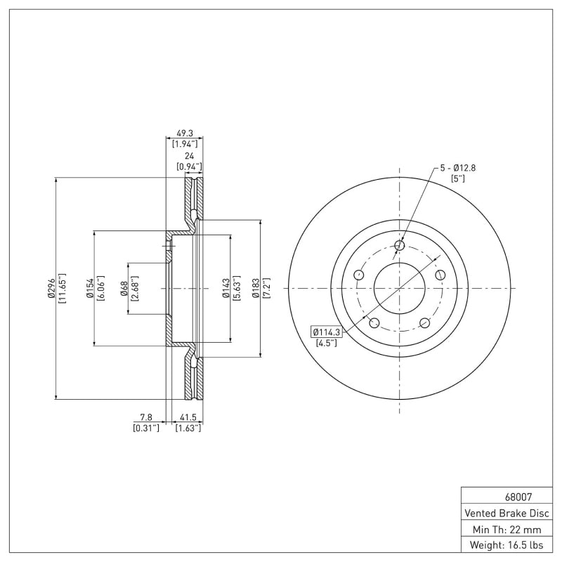 DFC 03-05 Infiniti G35 Front Brake Rotor