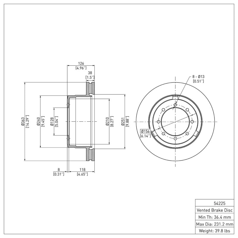 DFC 11-22 Ford F-350 Super Duty 2WD Rear Brake Rotor