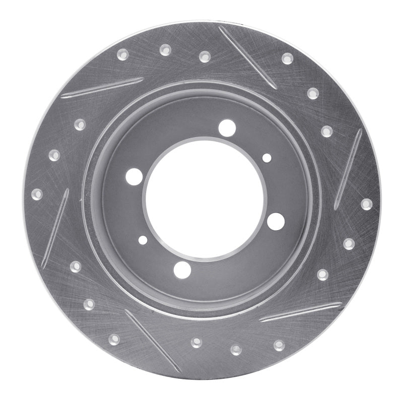 R1 Concepts R1 94-98 Hyundai SONATA Rear Left Drilled & Slotted Silver Brake Rotor