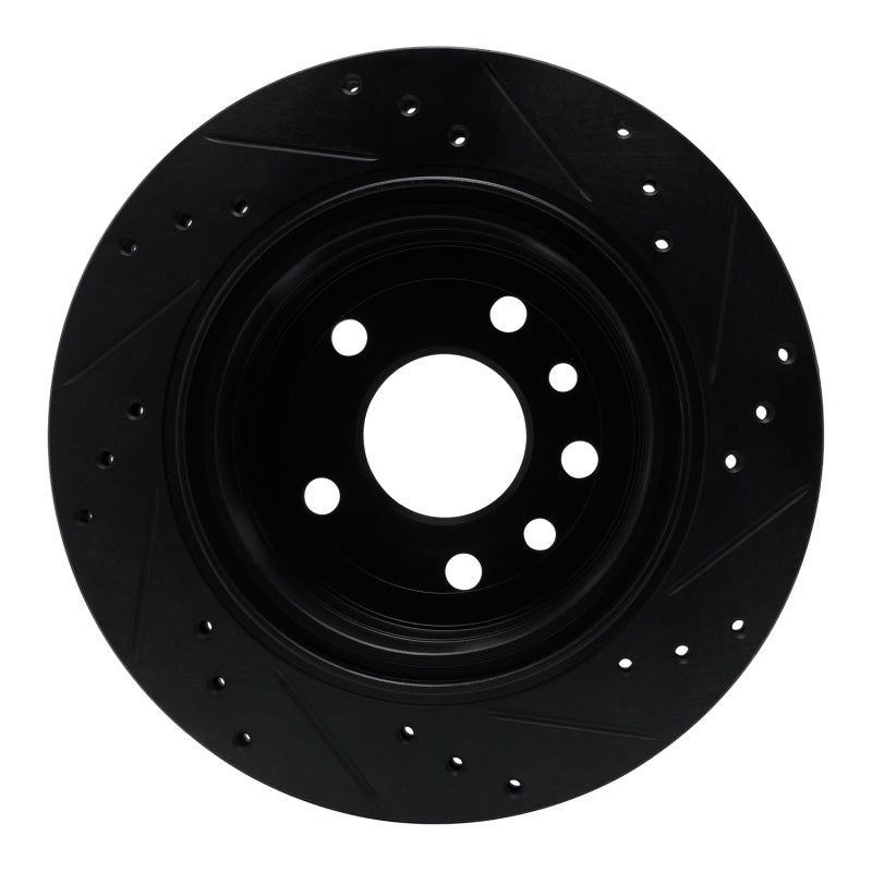 R1 Concepts R1 01-01 Cadillac CATERA Rear Left Drilled & Slotted Black Brake Rotor