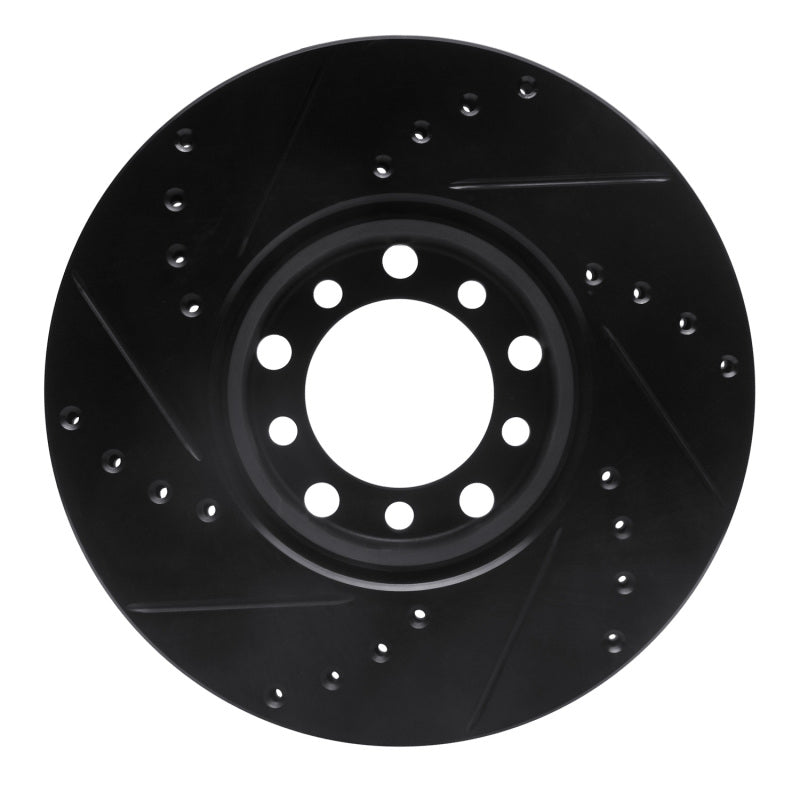R1 Concepts R1 79-85 Mercedes-Benz 380SEL Front Right Drilled & Slotted Black Brake Rotor