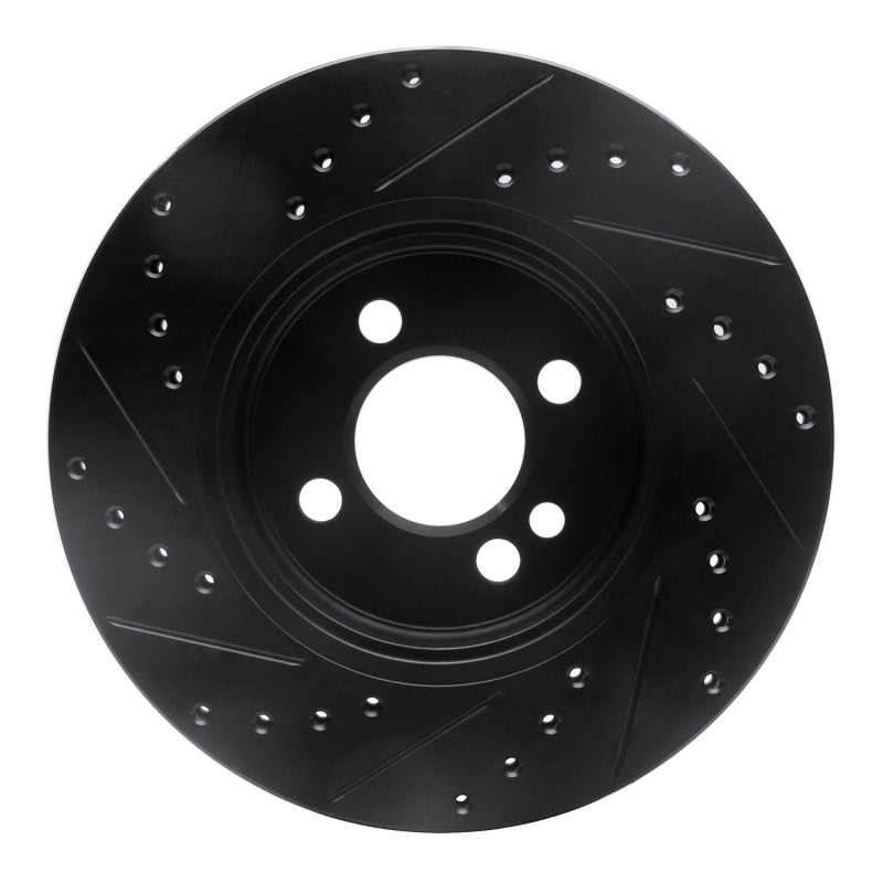 R1 Concepts R1 07-15 Mini Cooper (Excl Clubman) Front Right Drilled & Slotted Black Brake Rotor