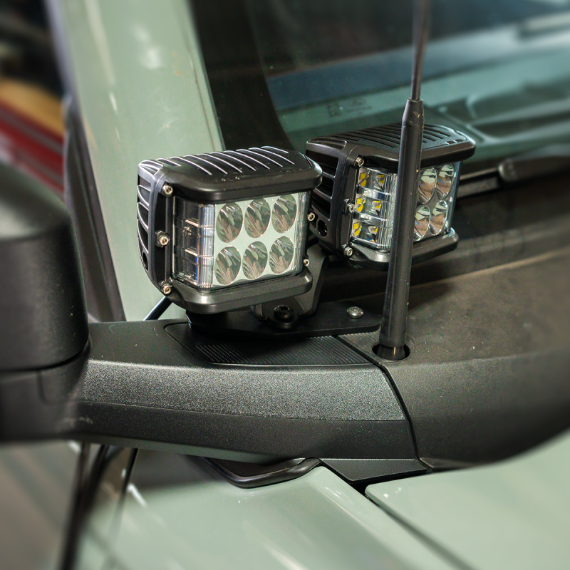 Cali Raised LED Cali Raised 2021+ Ford Raptor Ditch Light Mount Kit - 2 3X2 18W Led Pods/2 27W Side Projection