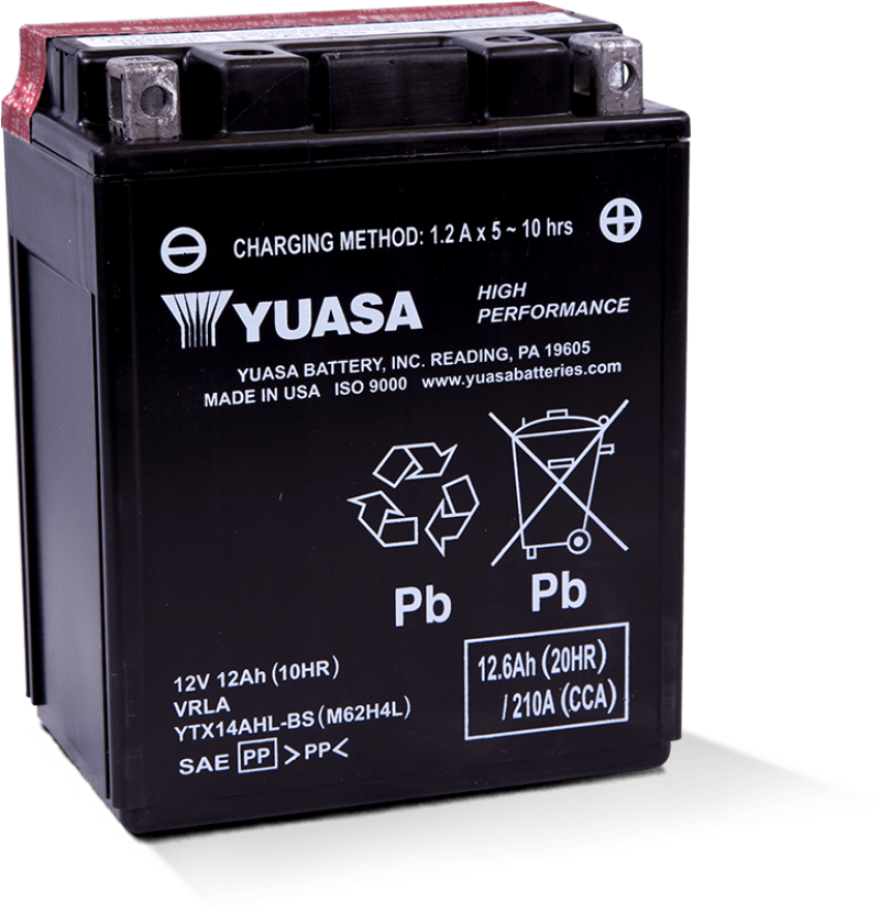 Yuasa Battery Yuasa YTX14AHL-BS High Performance AGM 12-Volt Battery w/Bottle