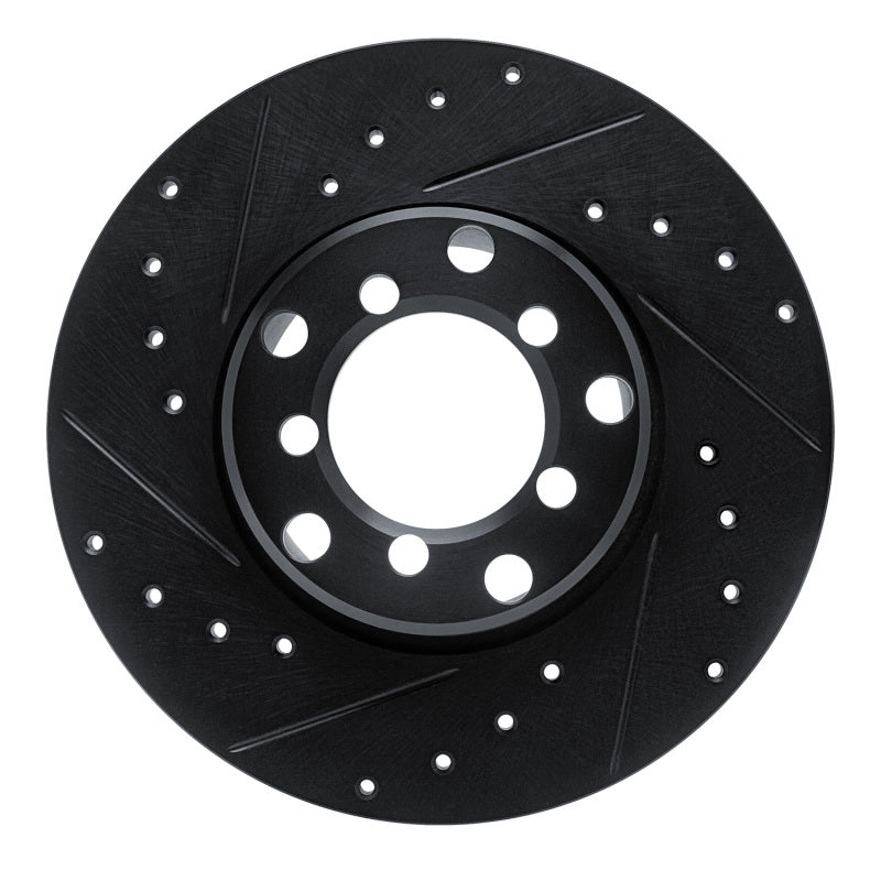 R1 Concepts R1 65-73 Mercedes-Benz 230S Front Left Drilled & Slotted Black Brake Rotor
