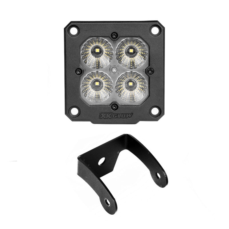XKGLOW XK Glow Flush Mount XKchrome 20w LED Cube Light w/ RGB Accent Light Kit w/ Cntrlr - Flood Beam 2pc