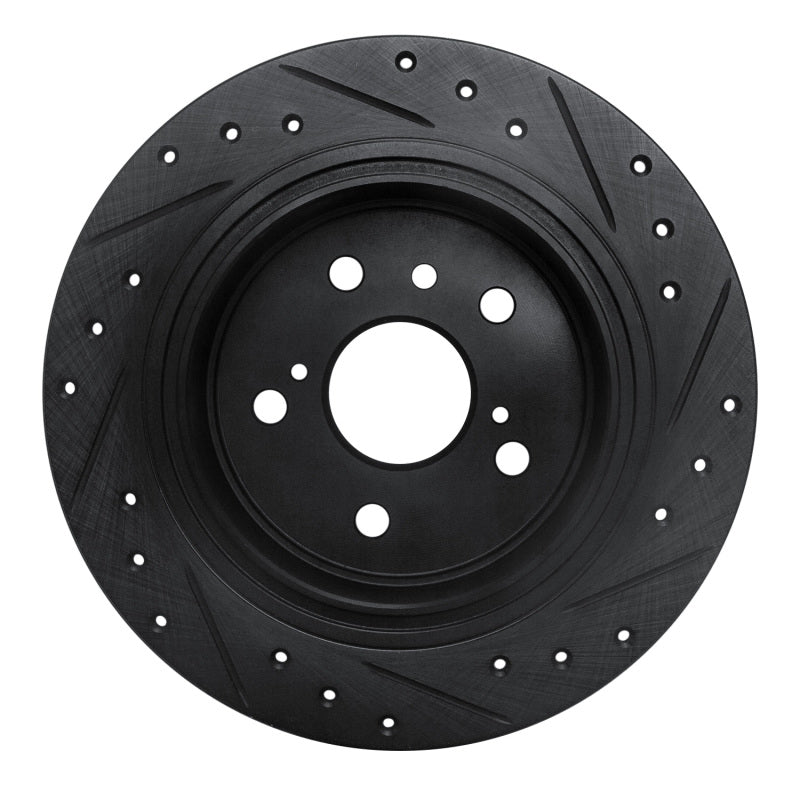 R1 Concepts R1 95-99 Toyota AVALON Rear Left Drilled & Slotted Black Brake Rotor