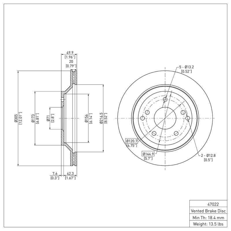 DFC 88-96 Chevrolet Corvette Rear GeoSPEC Coated Rotor