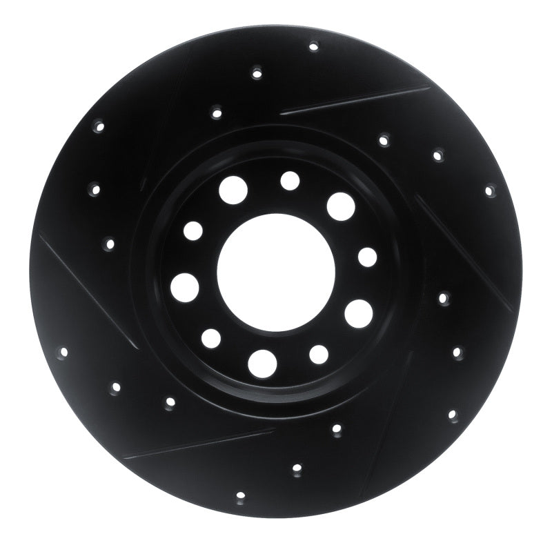 R1 Concepts R1 15-25 Alfa Romeo Tonale Rear Right Drilled & Slotted Black Brake Rotor