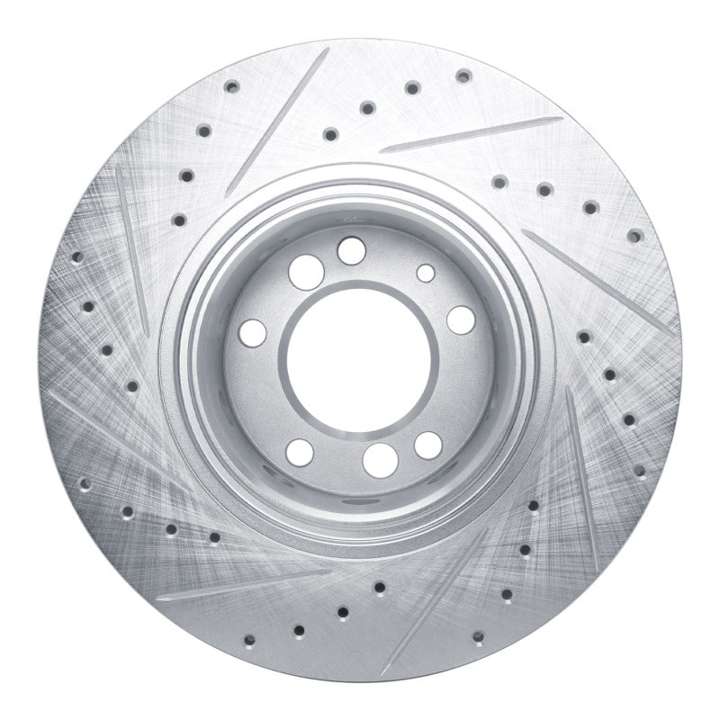 R1 Concepts R1 1991-1993 BMW M5 Front Right Drilled & Slotted Silver Brake Rotor