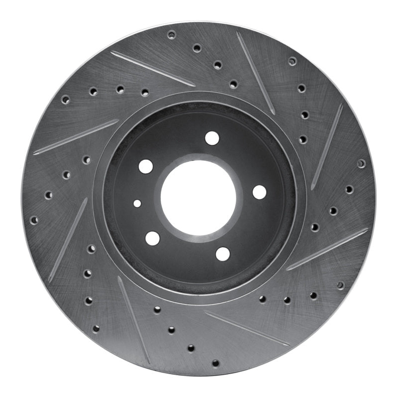 R1 Concepts R1 09-11 Cadillac STS Front Left Drilled & Slotted Silver Brake Rotor