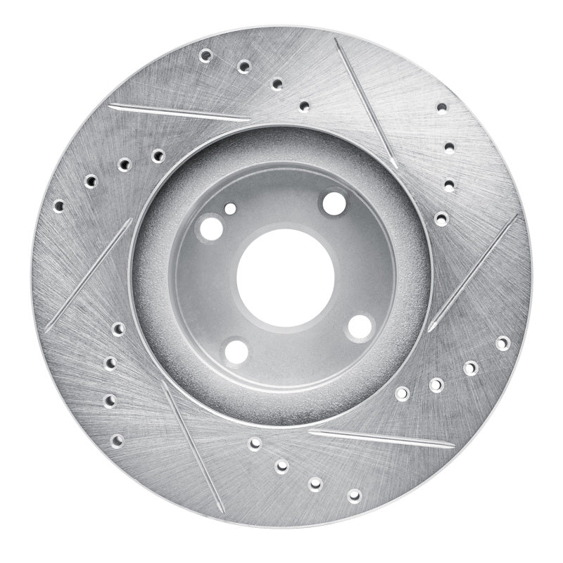 R1 Concepts R1 01-05 Mazda Miata Front Left Drilled & Slotted Silver Brake Rotor