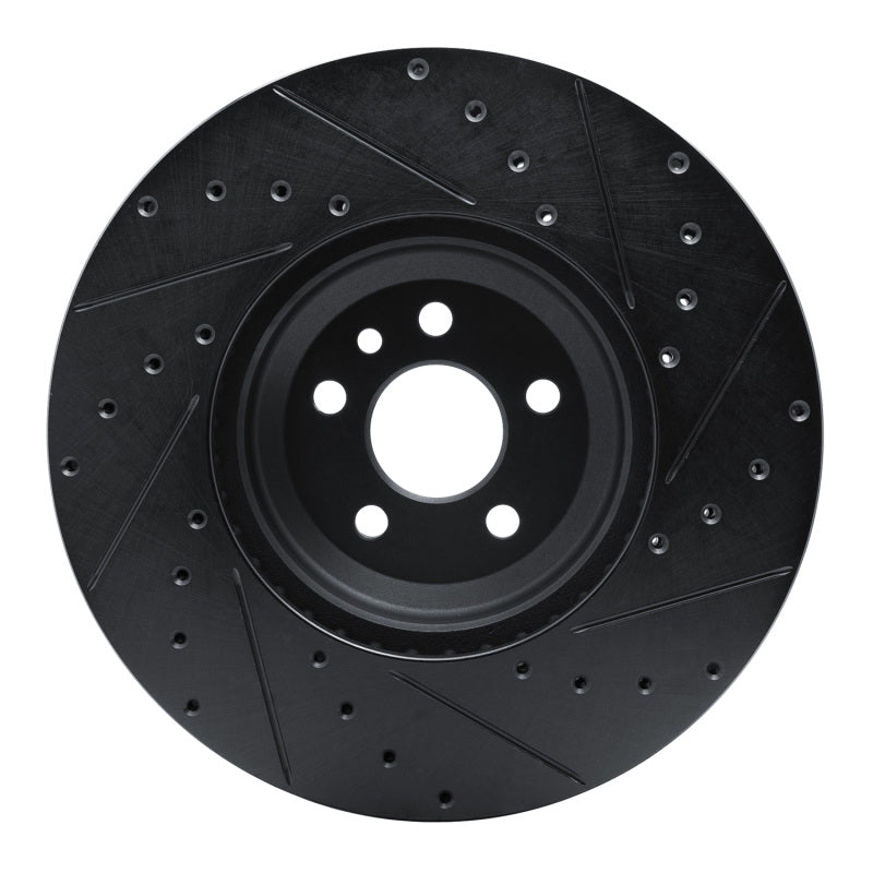R1 Concepts R1 20-25 Jaguar E-Pace Front Left Drilled & Slotted Black Brake Rotor