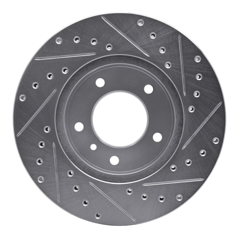 R1 Concepts R1 90-97 Jaguar XJ6 Front Left Drilled & Slotted Silver Brake Rotor