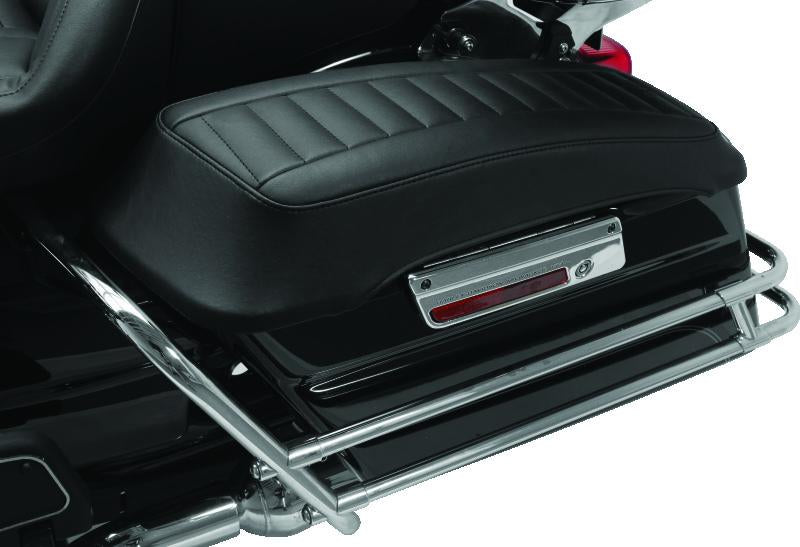 Mustang Motorcycle Mustang 80-07 Harley Early FL Touring Road King Saddlebag Lid Covers w/Blk Pearl Studs - Black