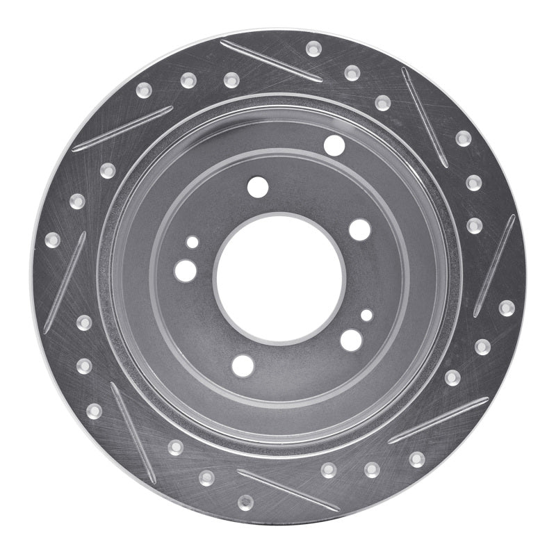 R1 Concepts R1 04-06 Kia AMANTI Rear Left Drilled & Slotted Silver Brake Rotor