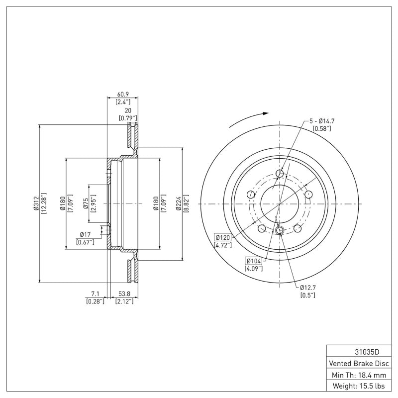 DFC 95-02 BMW Z3 Right Rear Brake Rotor