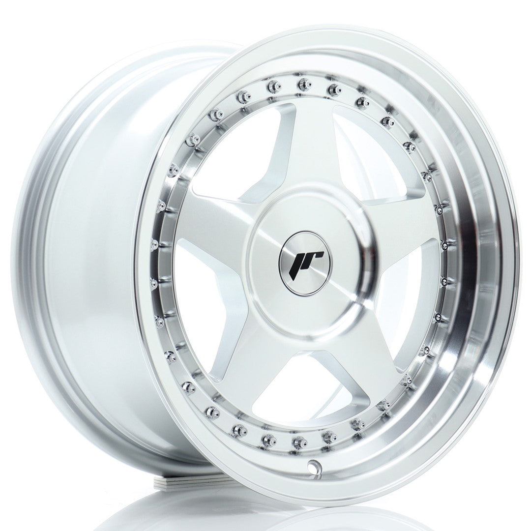 JR Wheels JR61680XX1067SM1 - JR6 16x8 ET10-30 BLANK Silver Machined Face
