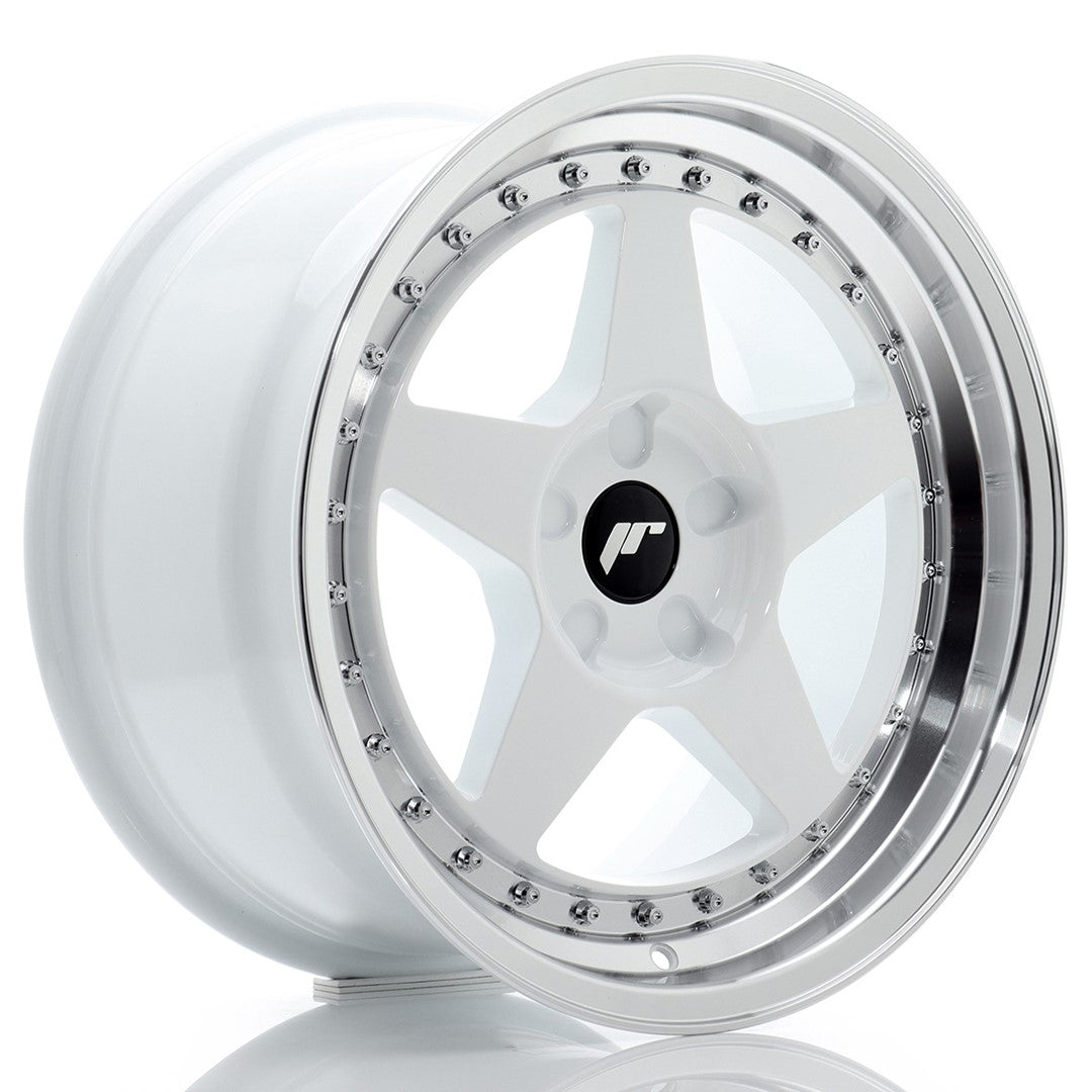 JR Wheels JR617905X2072WL1 - JR6 17x9 ET20-35 5H BLANK White w/ Machined Lip