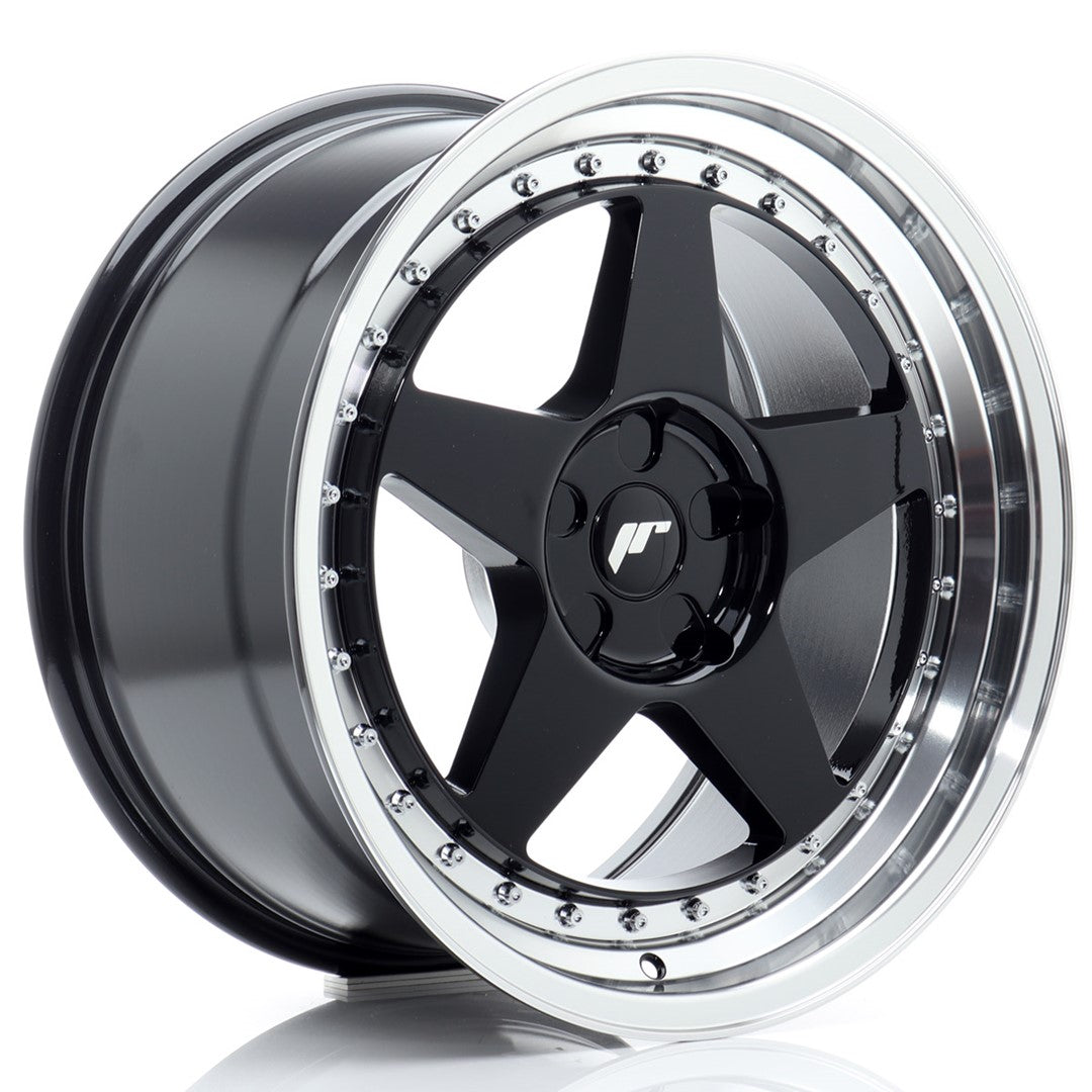 JR Wheels JR61890F25X2072GBL1 - JR6 18x9 ET20-35 5H BLANK Gloss Black w/ Machined Lip