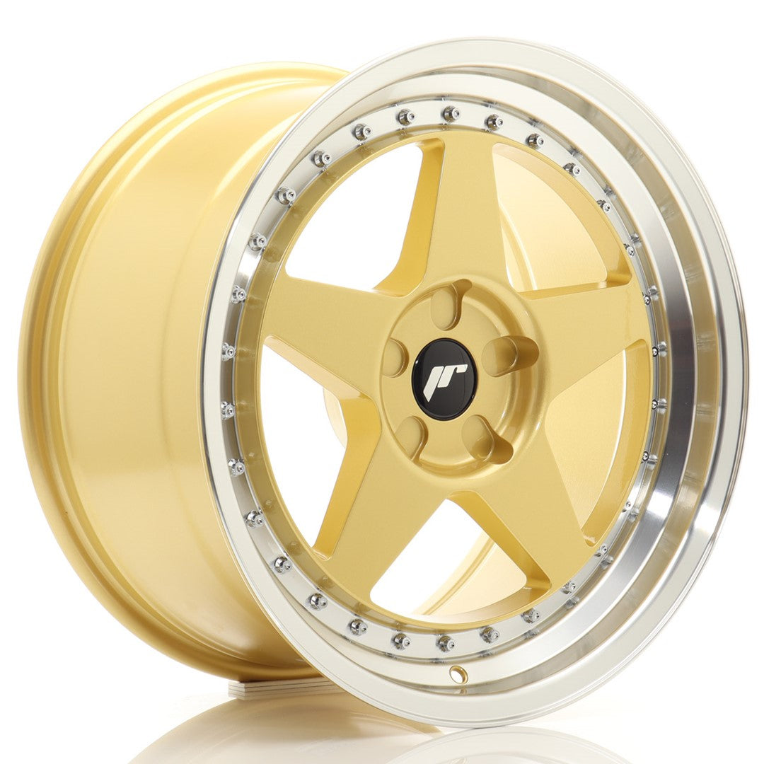 JR Wheels JR61895F25X2072GDL1 - JR6 18x9,5 ET20-40 5H BLANK Gold w/ Machined Lip