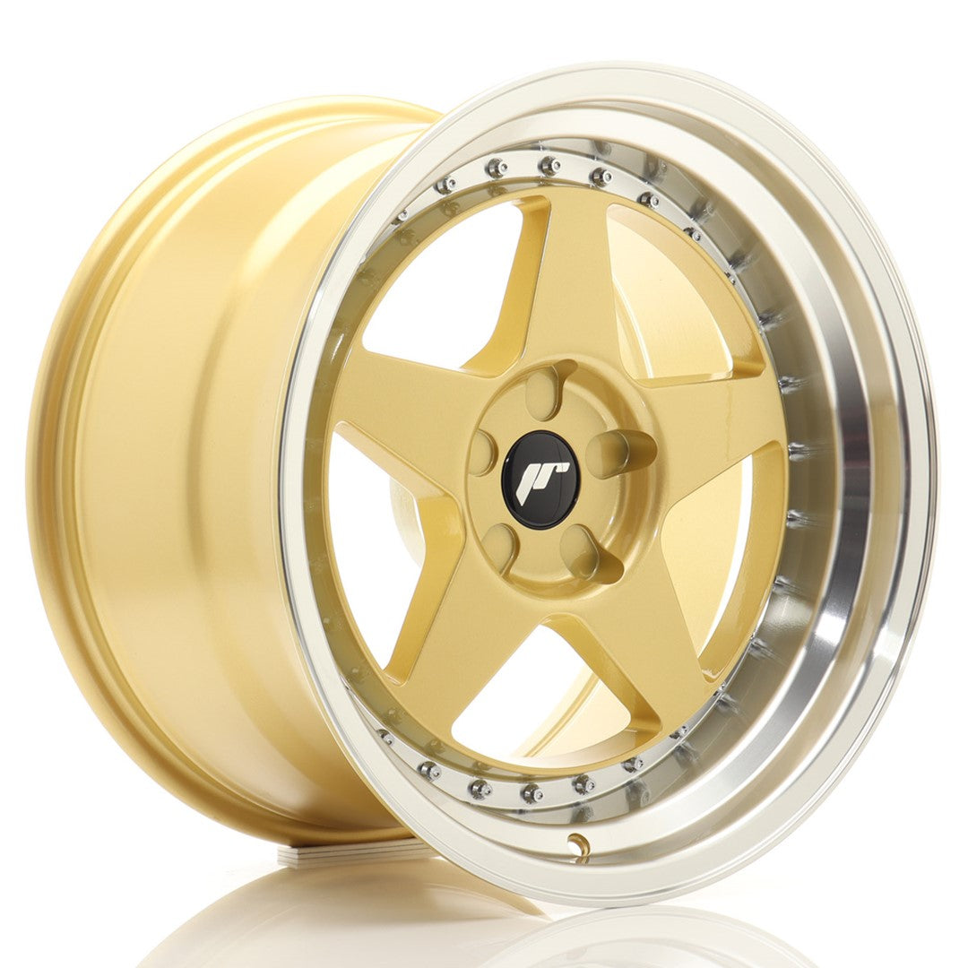 JR Wheels JR61805F35X0072GDL1 - JR6 18x10,5 ET0-25 5H BLANK Gold w/ Machined Lip