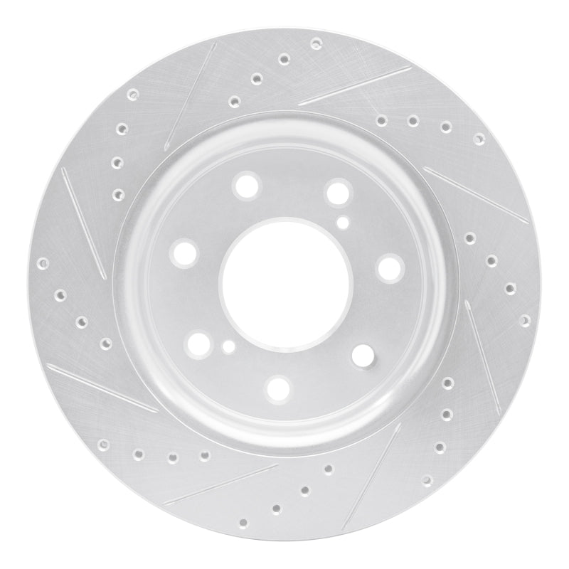 R1 Concepts R1 10-14 Ford F-150 4WD Front Right Drilled & Slotted Silver Brake Rotor