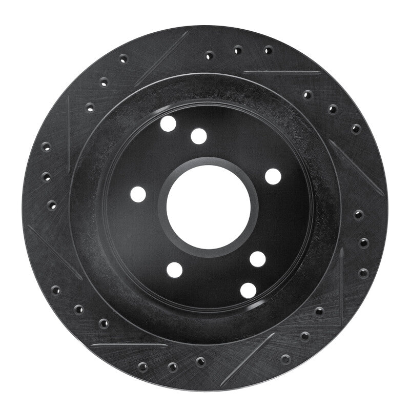 R1 Concepts R1 84-87 Chevrolet Corvette Rear Right Drilled & Slotted Black Brake Rotor