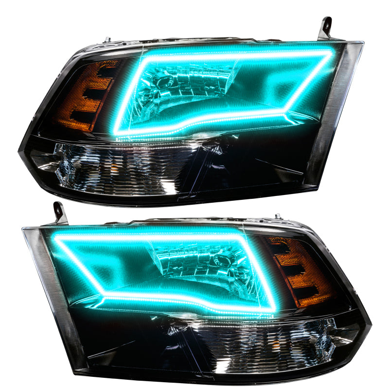 ORACLE Lighting Oracle 09-17 RAM 1500 Quad Pre-Assembled Headlights - Black Housing - w/o Controller