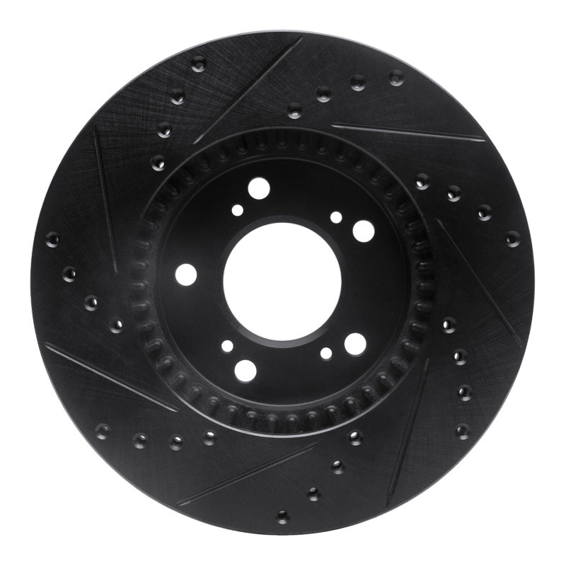R1 Concepts R1 93-95 Acura Legend Front Right Drilled & Slotted Black Brake Rotor