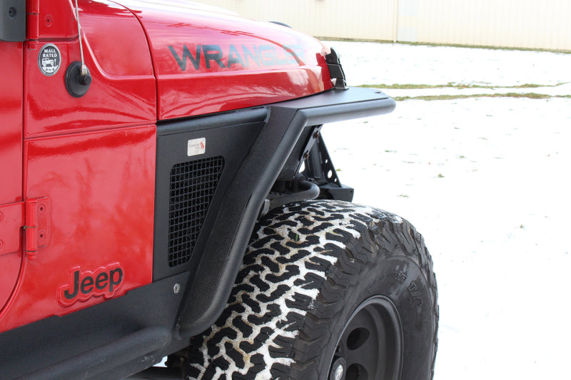 Fishbone Offroad 97-06 Jeep Wrangler Steel Tube Fender Front/Rear - Blk Txtred Powdercoat (Set Of 4)