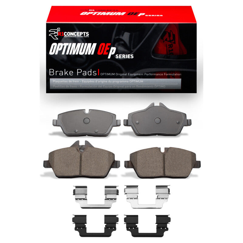 R1 Concepts R1 20-24 Mini Countryman And Paceman) Front Optimum OE Brake Pads and Hardware Kit