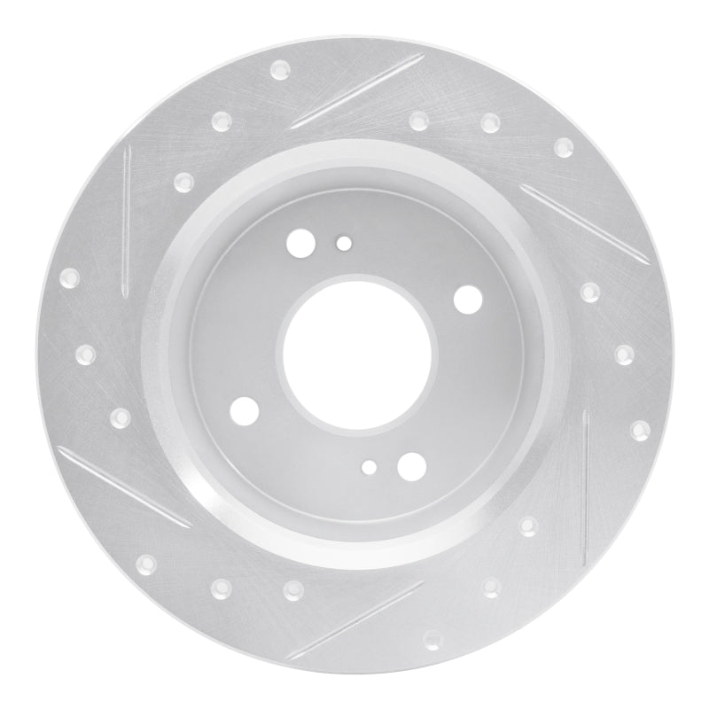 R1 Concepts R1 1979-1981 Nissan Maxima Rear Right Drilled & Slotted Silver Brake Rotor