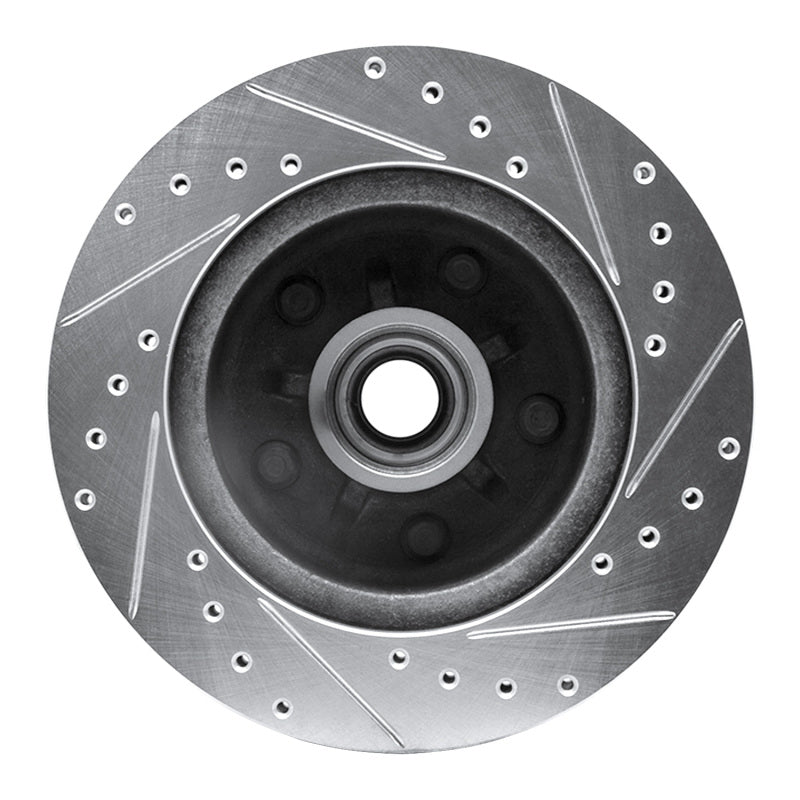 R1 Concepts R1 77-78 Buick Riviera Front Left Drilled & Slotted Silver Brake Rotor