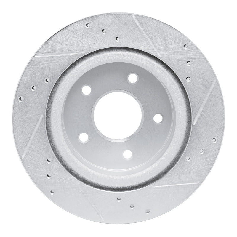 R1 Concepts R1 17-25 Nissan Rogue Rear Left Drilled & Slotted Silver Brake Rotor