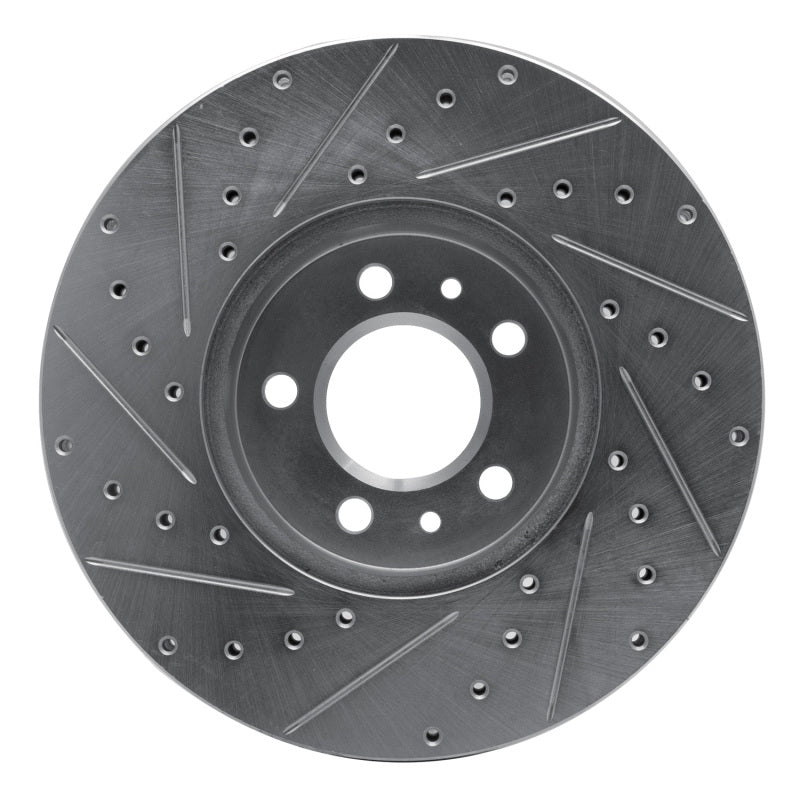 R1 Concepts R1 98-02 Ford Crown Victoria Front Right Drilled & Slotted Silver Brake Rotor