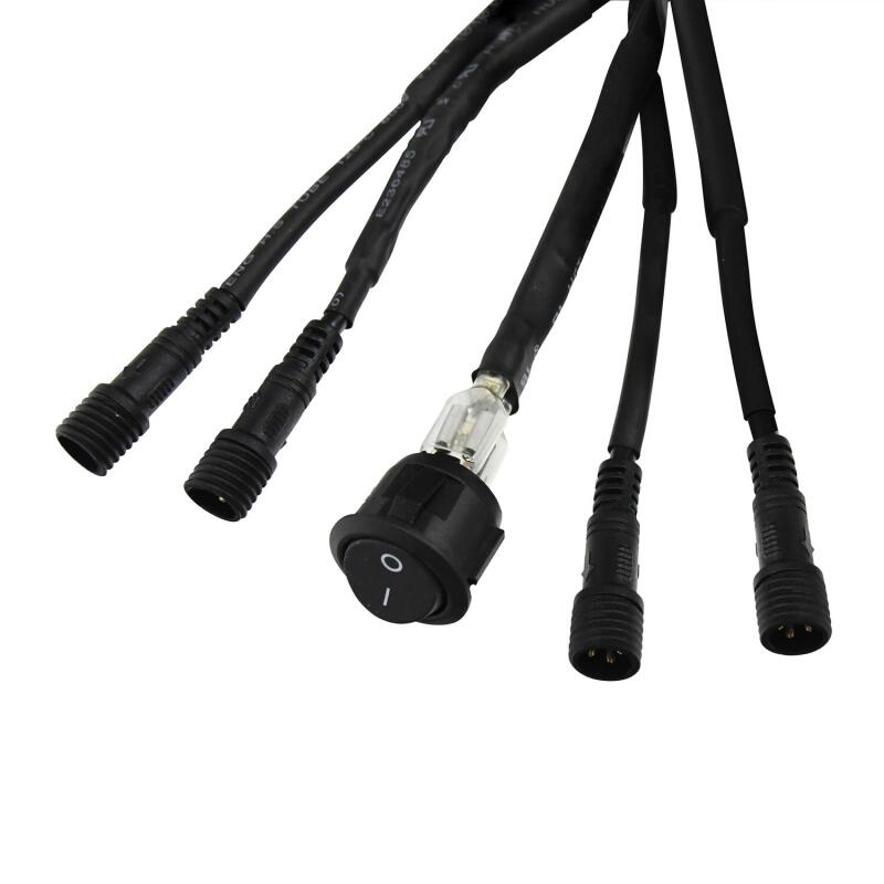 Westin Universal LED Rock Light Kit - 4 Lights - 14ft 9in Wiring Harness & Switch - Black