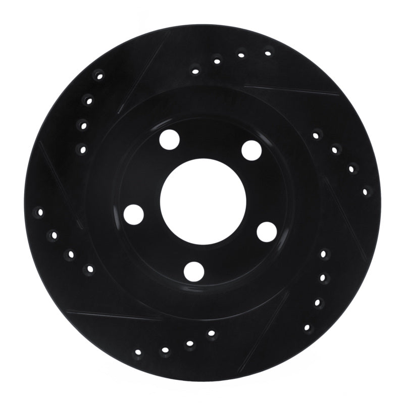 R1 Concepts R1 99-05 Audi A6 Quattro Rear Right Drilled & Slotted Black Brake Rotor
