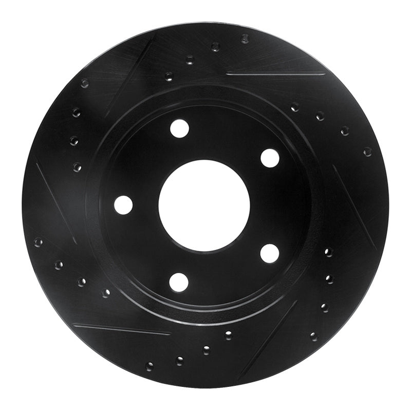 R1 Concepts R1 94-99 Dodge Ram 1500 Pickup Front Right Drilled & Slotted Black Brake Rotor
