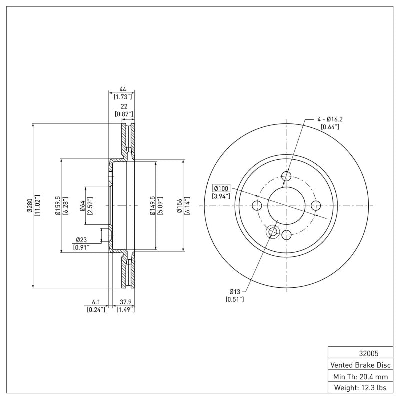 DFC 07-15 Mini Cooper (Excl Clubman) Front Brake Rotor
