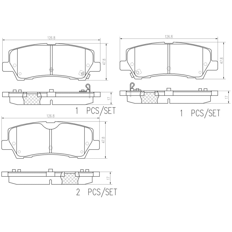 Brembo OE Brembo 15-18 Ford Mustang Rear NAO Brake Pad