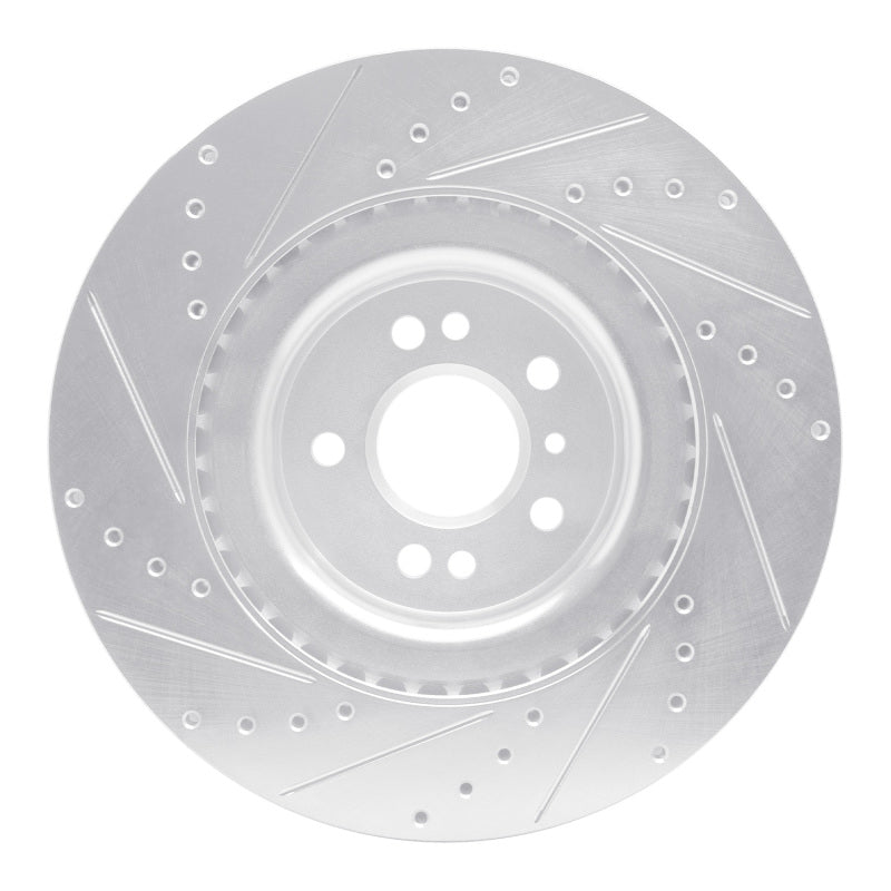 R1 Concepts R1 13-19 Mercedes-Benz GL350 Front Right Drilled & Slotted Silver Brake Rotor
