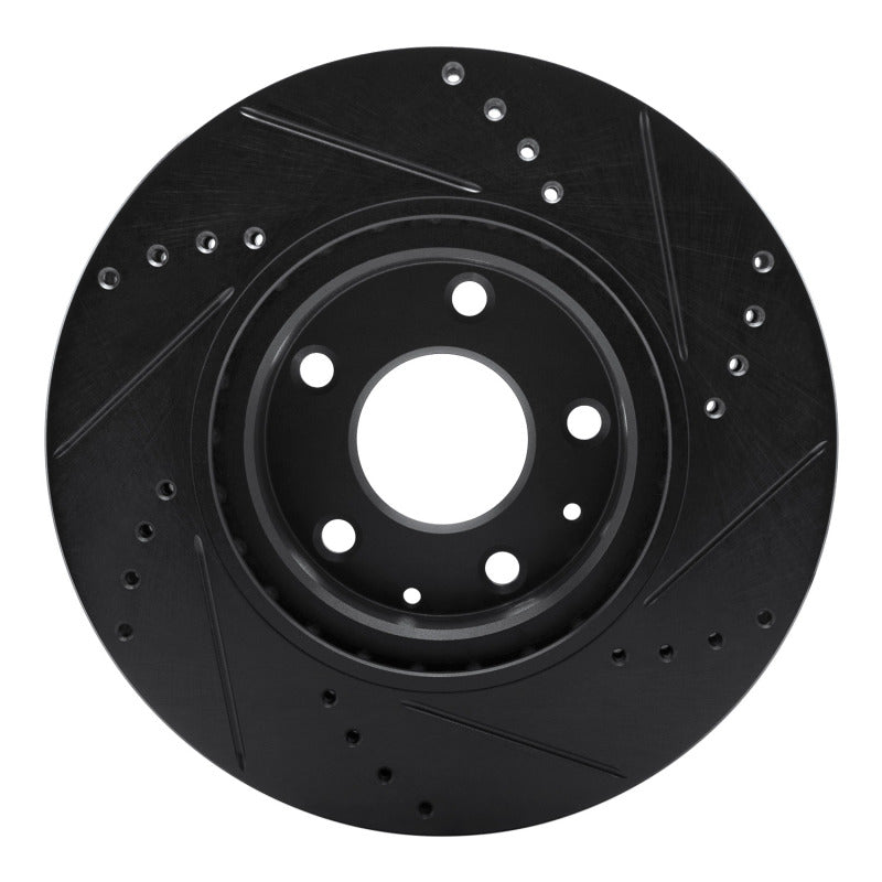 R1 Concepts R1 19-25 Mazda CX-30 Front Left Drilled & Slotted Black Brake Rotor
