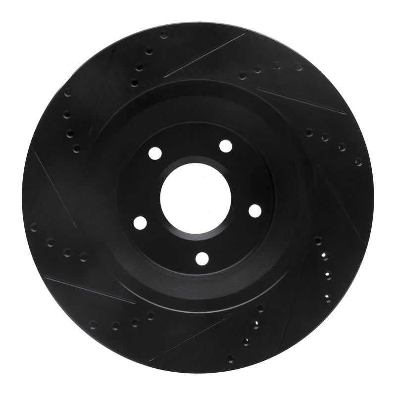 R1 Concepts R1 88-96 Chevrolet Corvette Left Front Drilled & Slotted Black Brake Rotor