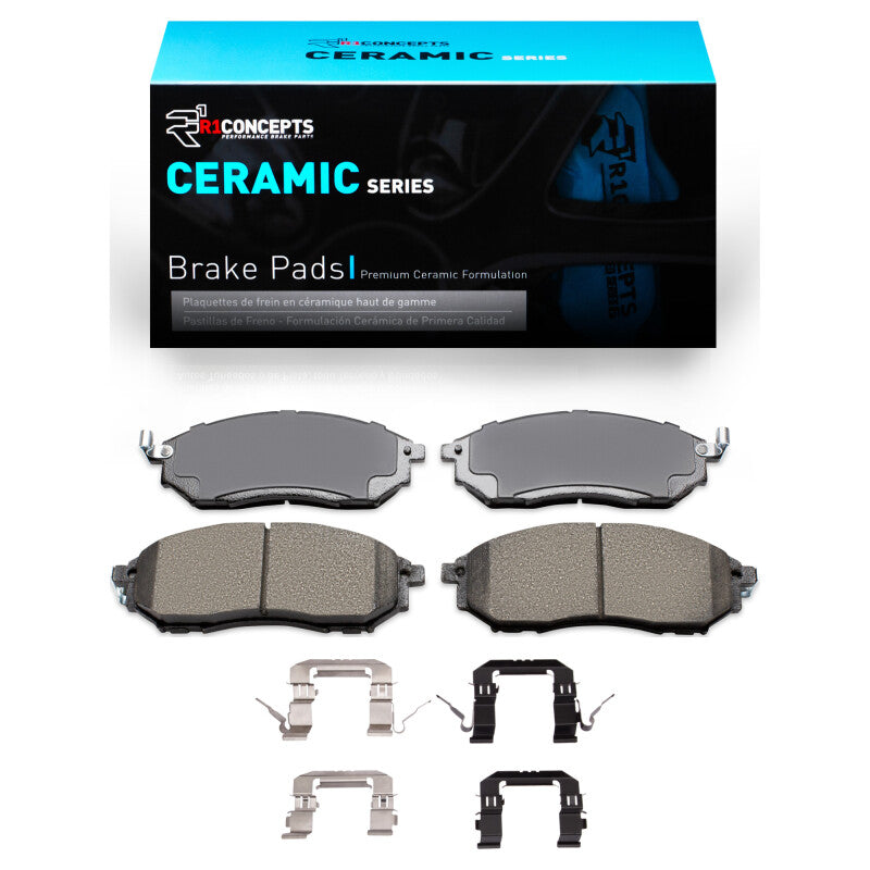 R1 Concepts R1 05-14 Infiniti FX37 Front Ceramic Brake Pads & Hardware Kit