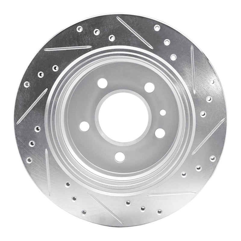 R1 Concepts R1 88-94 BMW 740I Rear Left Drilled & Slotted Silver Brake Rotor