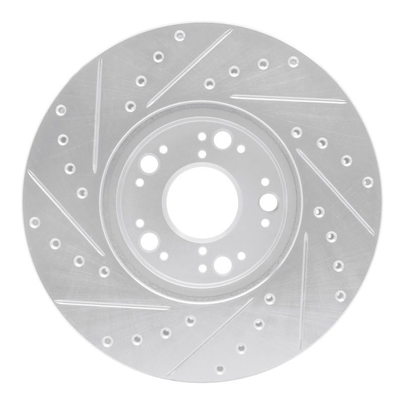 R1 Concepts R1 92-10 Lexus IS300 Front Right Drilled & Slotted Silver Brake Rotor